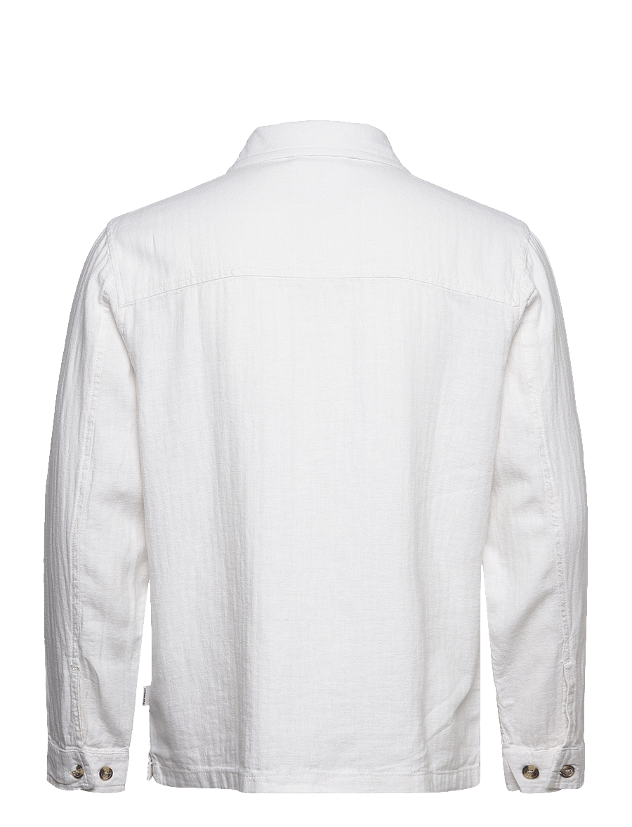 Lindbergh - Cotton linen overshirts L/S - collections - optical white - 2