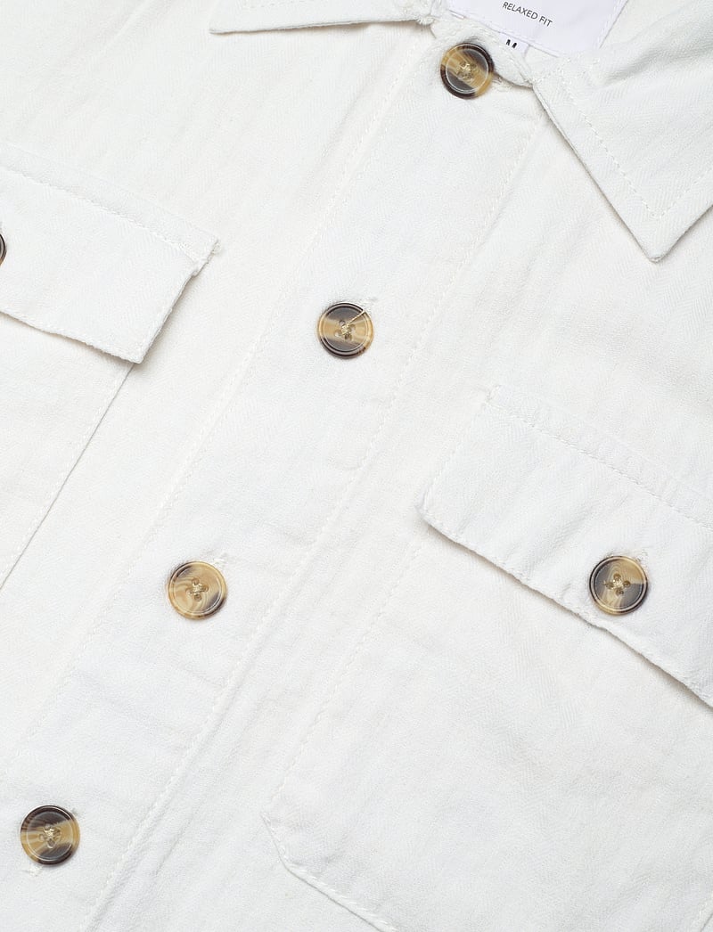 Lindbergh - Cotton linen overshirts L/S - Ühe rinnatisega pintsakud - optical white - 2