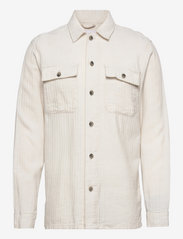 Lindbergh - Cotton linen overshirt L/S - heren - white - 0