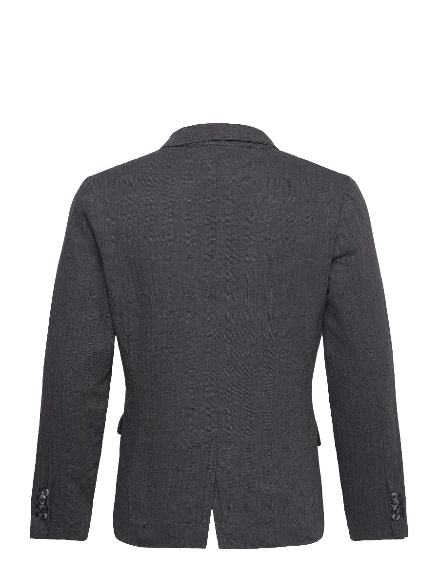 Lindbergh - Cotton linen blazer - enkelknäppta kavajer - black - 2