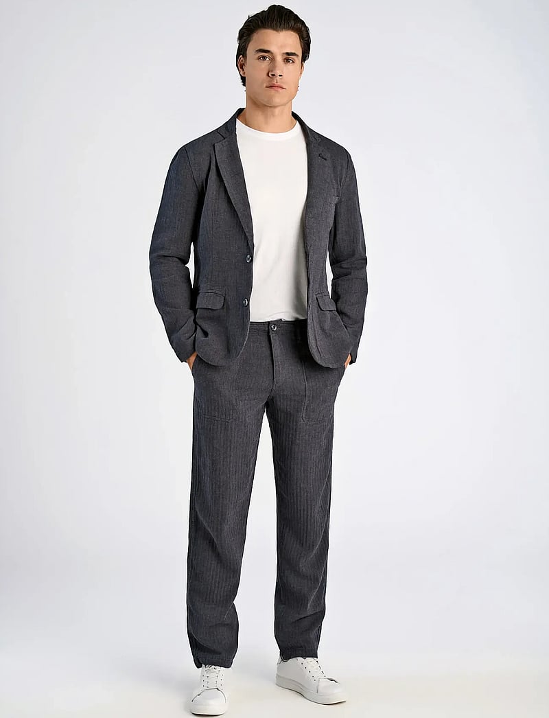 Lindbergh - Cotton linen blazer - einreiher - black - 0