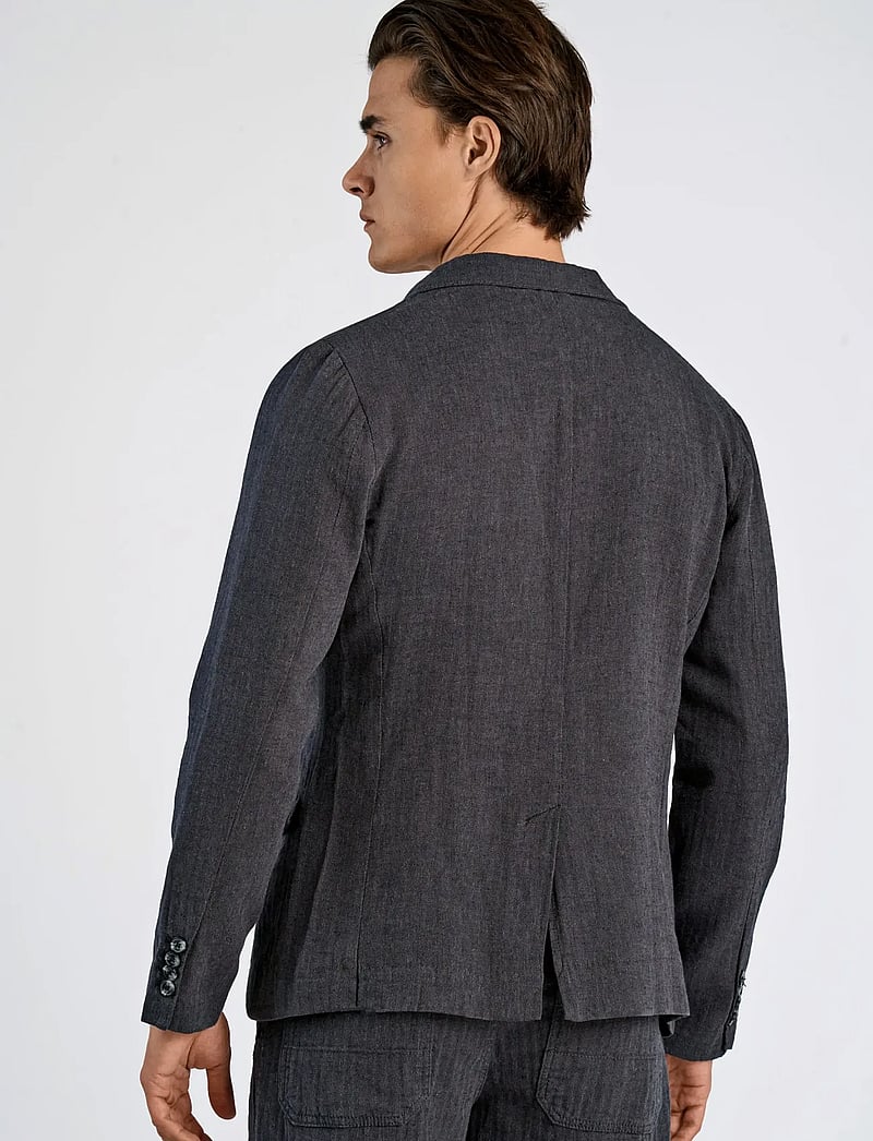 Lindbergh - Cotton linen blazer - einreiher - black - 4