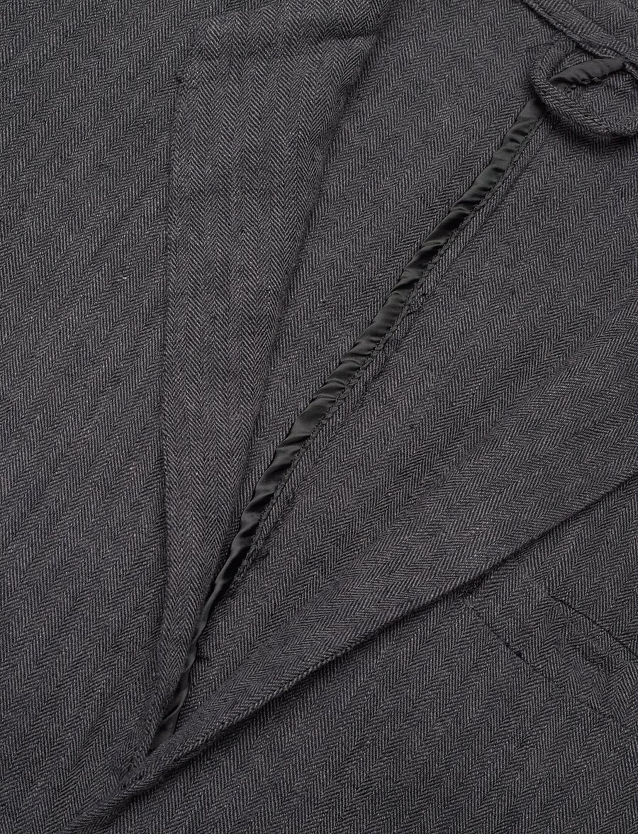 Lindbergh - Cotton linen blazer - enkelknäppta kavajer - black - 5
