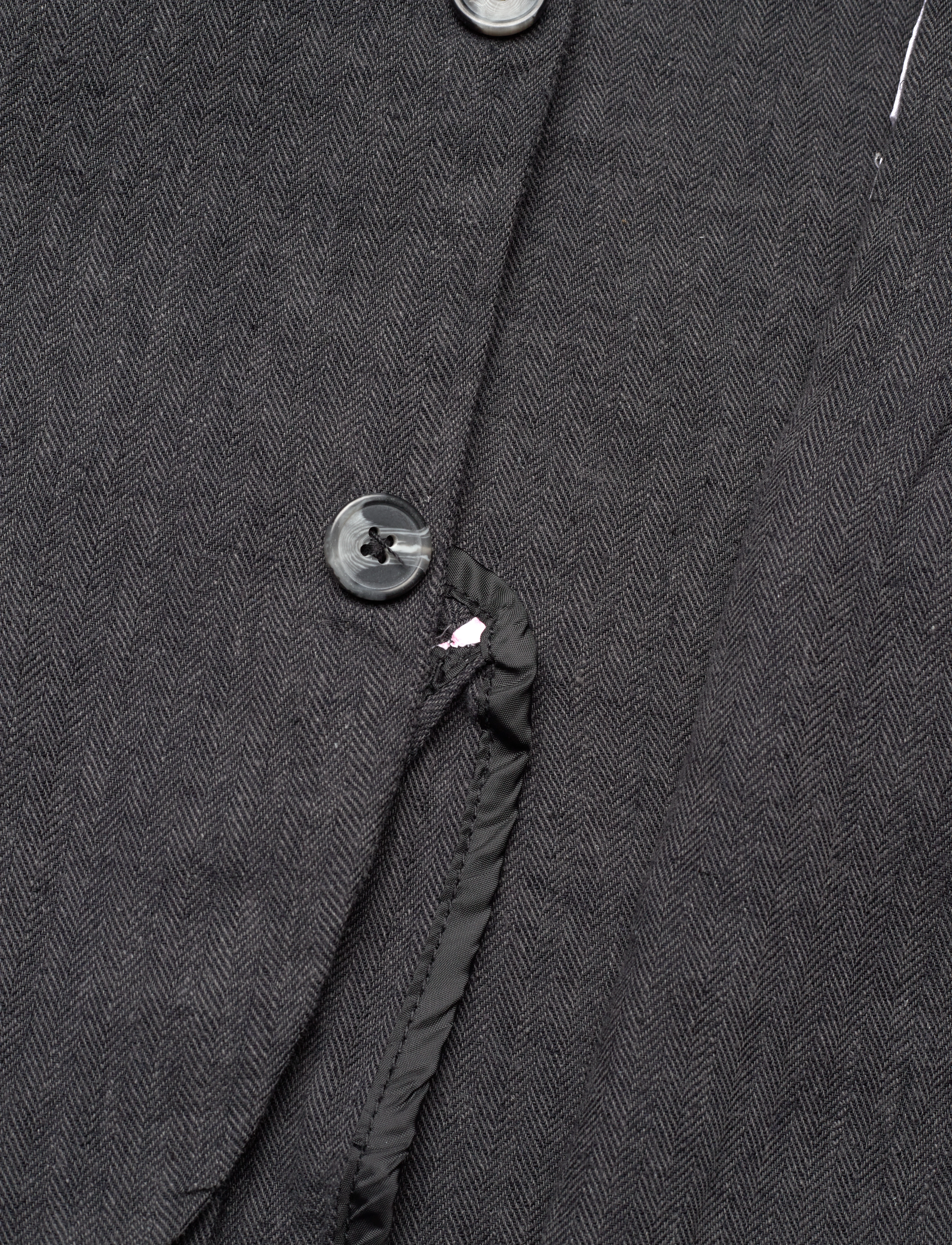 Lindbergh - Cotton linen blazer - enkeltradede blazere - black - 4
