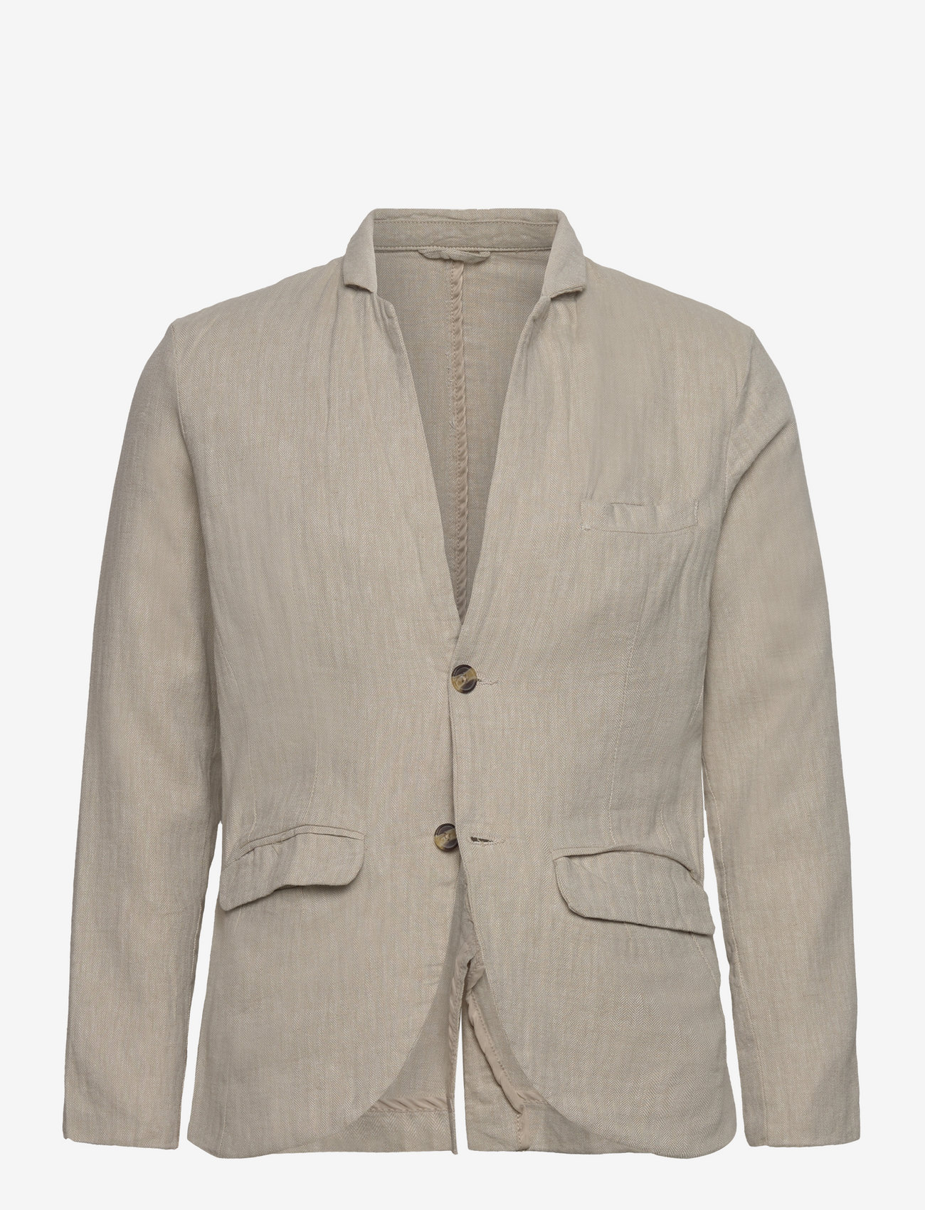 Lindbergh - Cotton linen blazer - enkeltradede blazere - lt stone - 0