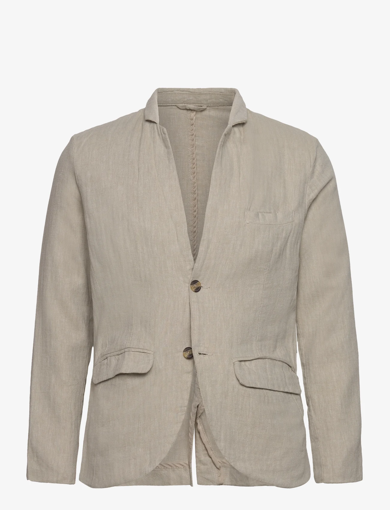 Lindbergh - Cotton linen blazer - dobbeltspente blazere - lt stone - 0