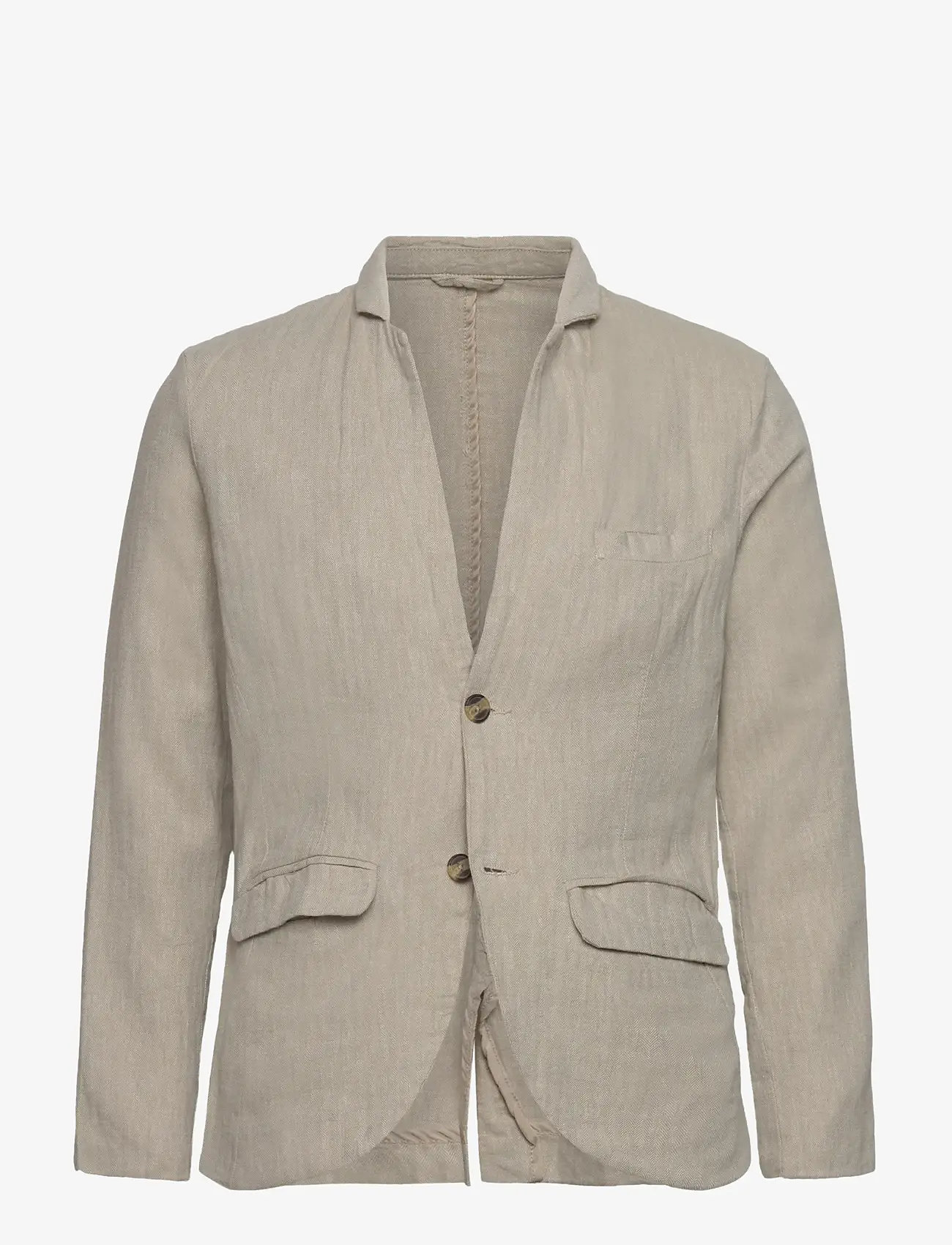 Lindbergh - Cotton linen blazer - enkelknäppta kavajer - lt stone - 1