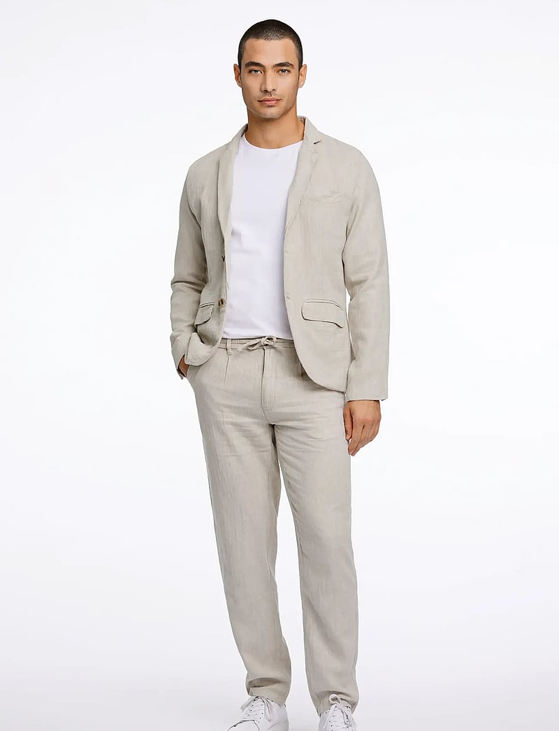 Lindbergh - Cotton linen blazer - einreiher - lt stone - 0