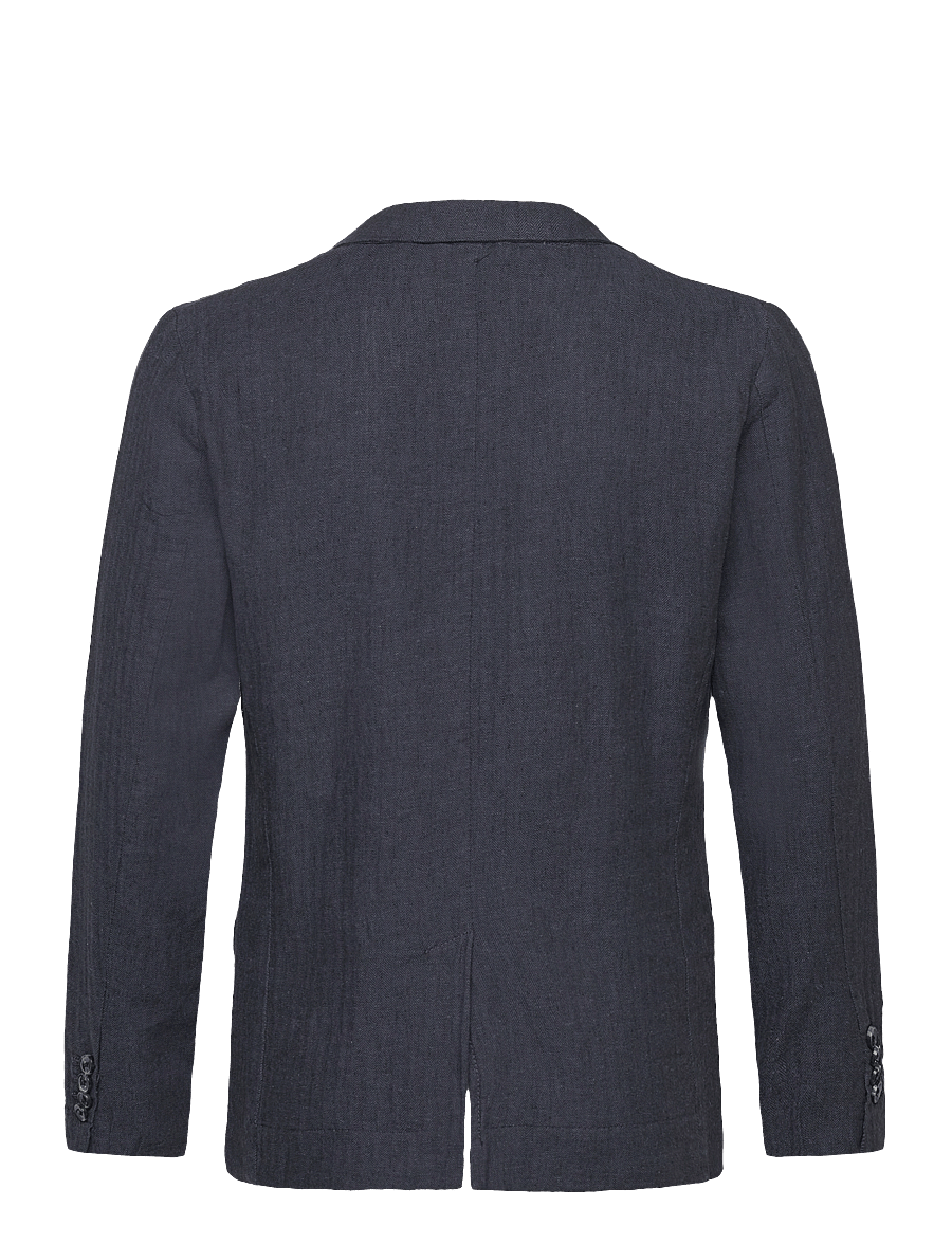 Lindbergh - Cotton linen blazer - enkelknäppta kavajer - navy - 2