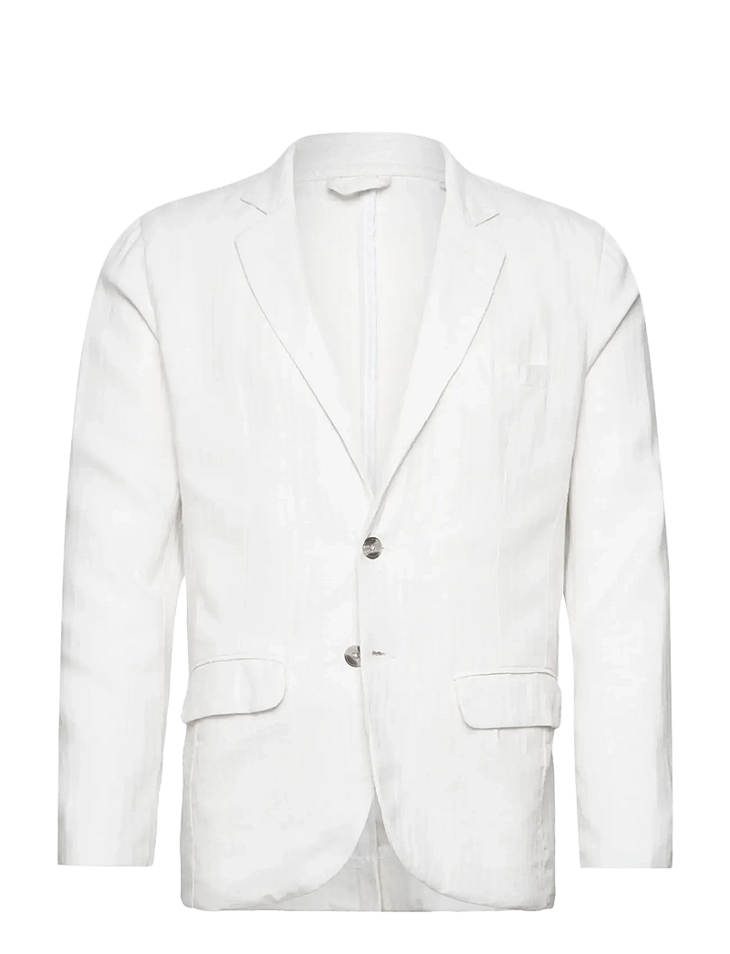 Lindbergh - Cotton linen blazer - enkelknäppta kavajer - optical white - 1