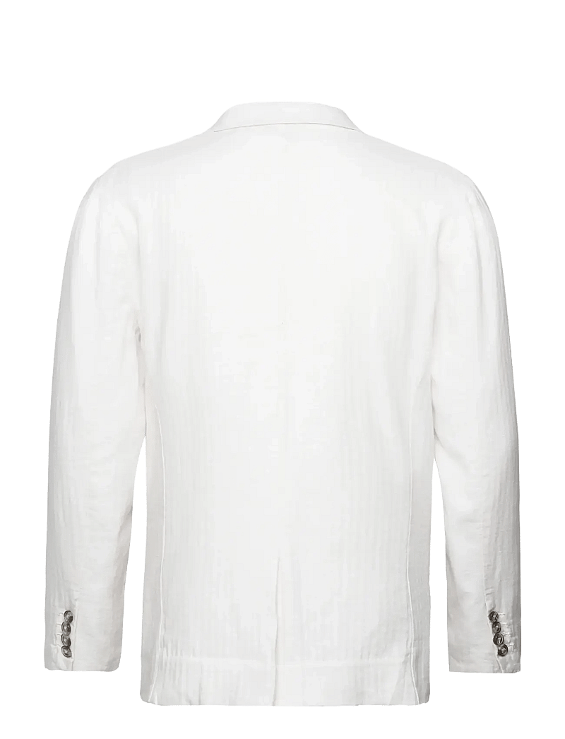 Lindbergh - Cotton linen blazer - enkelknäppta kavajer - optical white - 2