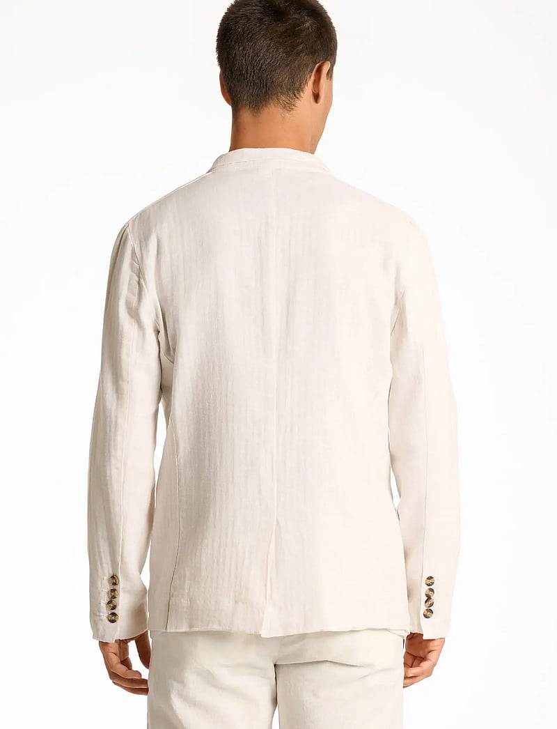 Lindbergh - Cotton linen blazer - enkelknäppta kavajer - optical white - 4