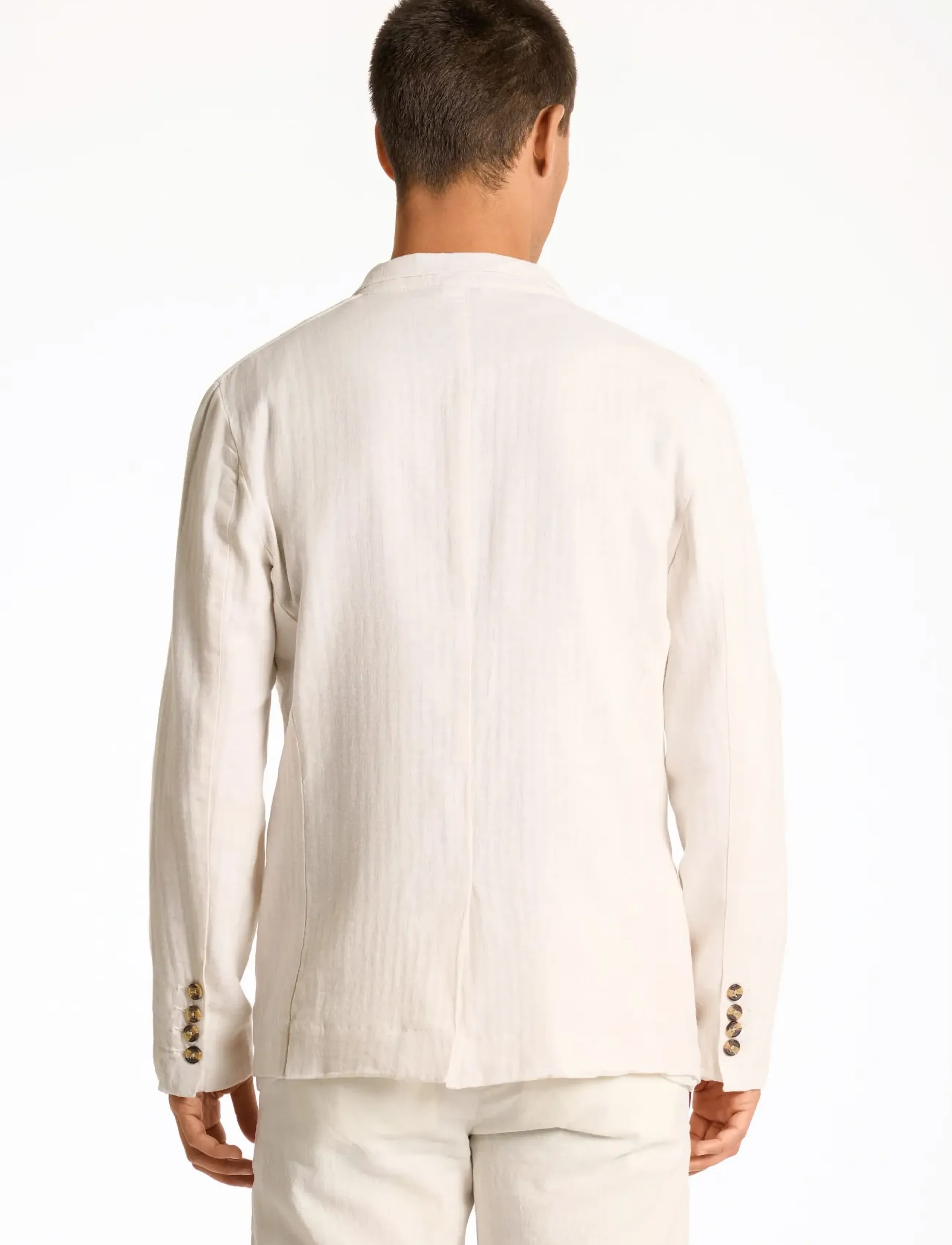 Lindbergh - Cotton linen blazer - enkelknäppta kavajer - optical white - 4
