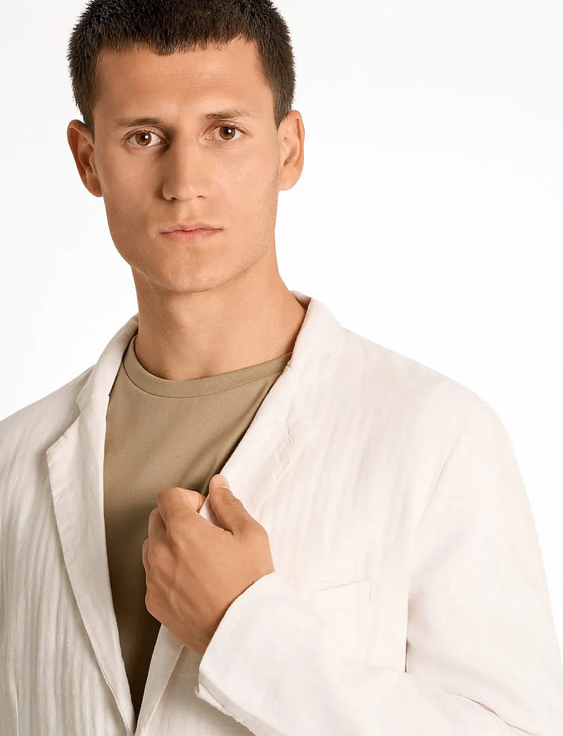 Lindbergh - Cotton linen blazer - enkelknäppta kavajer - optical white - 5