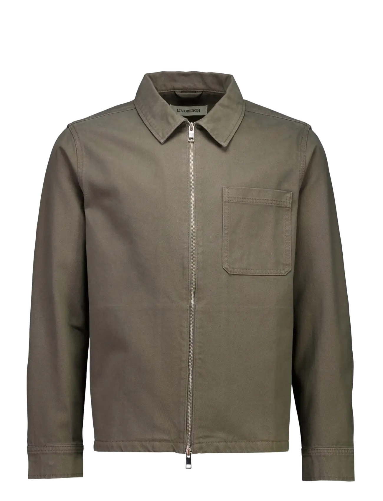 Lindbergh Colored denim overshirt - Kleidung - DK STONE / khaki/green