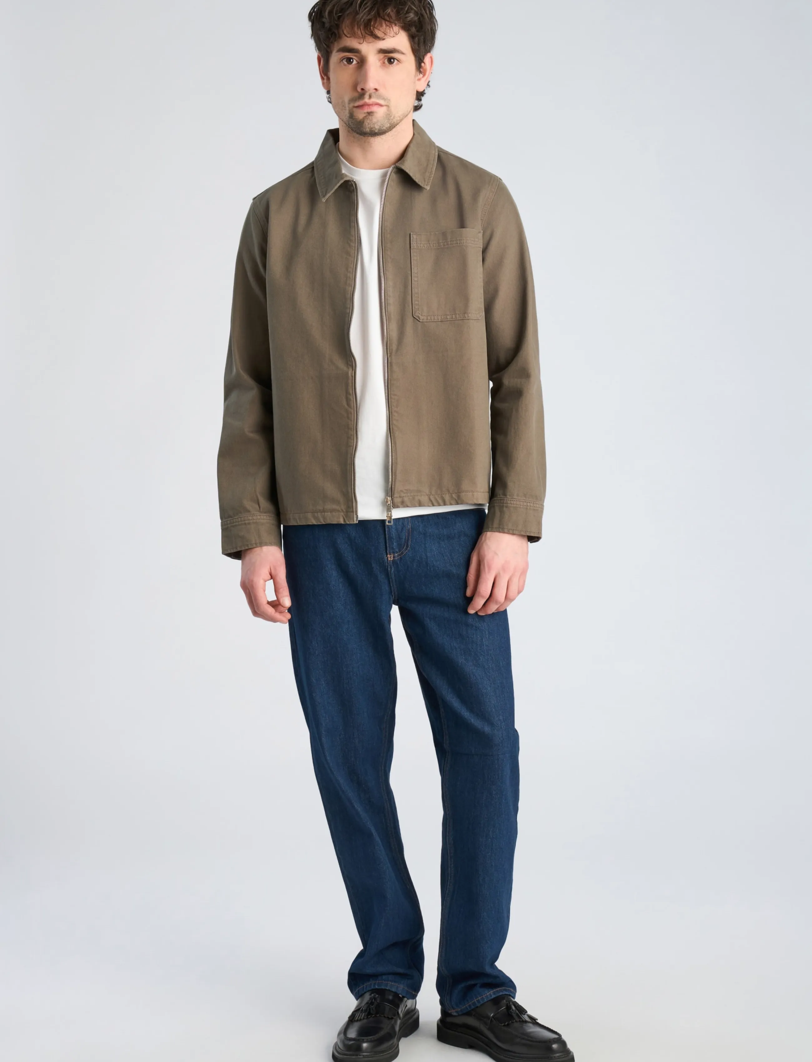 Lindbergh - Colored denim overshirt - dk stone - 0