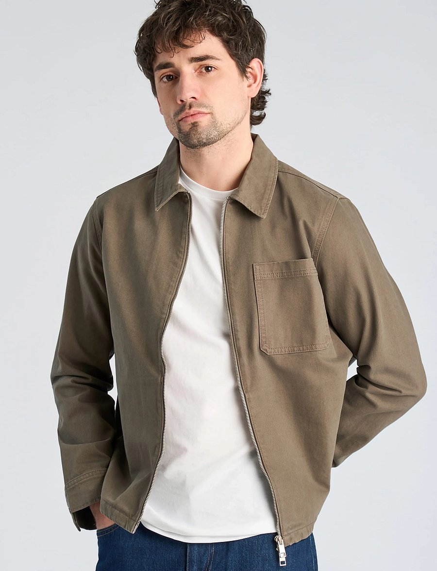 Lindbergh - Colored denim overshirt - dk stone - 3