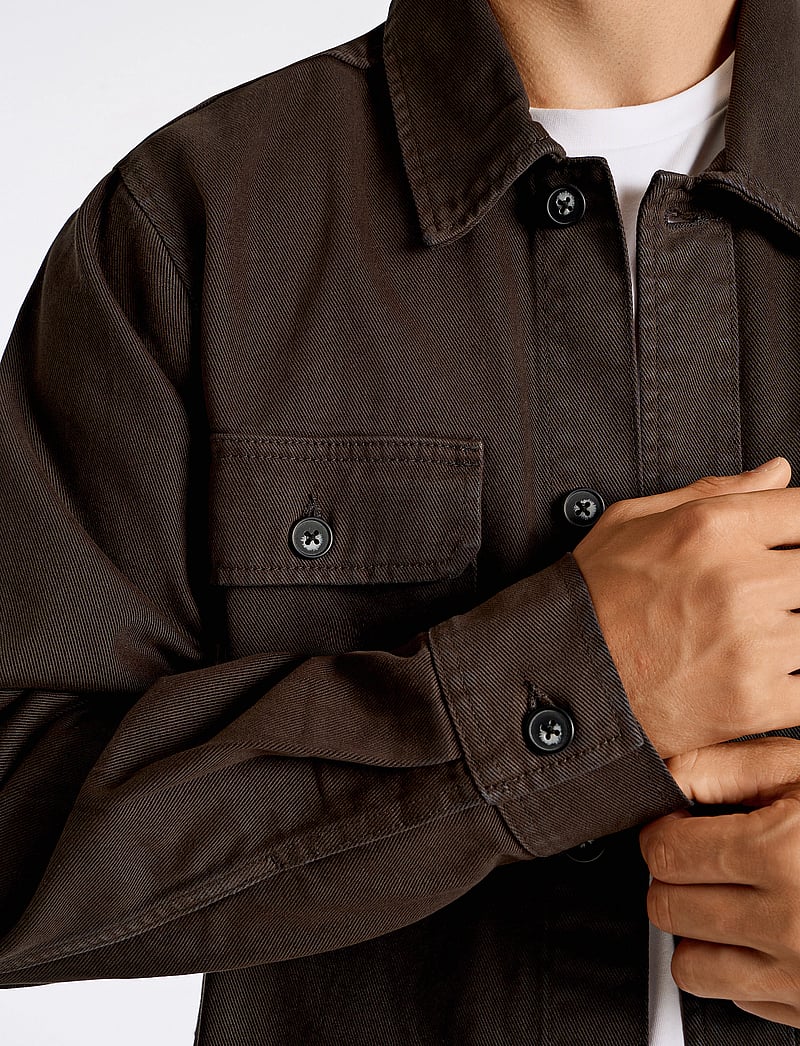 Lindbergh - Heavy twill overshirt - kollektionen - dusty black - 5
