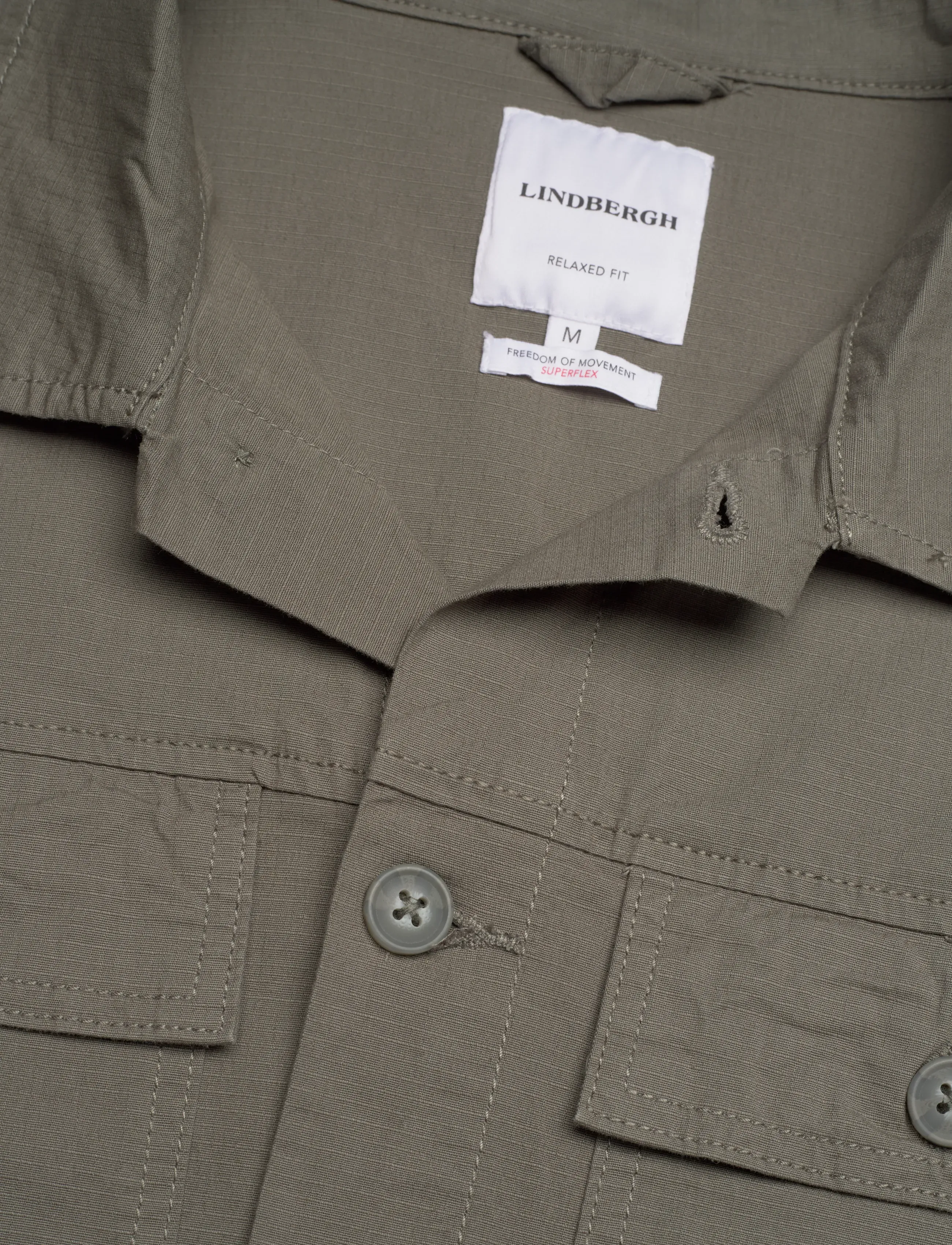 Lindbergh - Rip stop overshirt L/S - men - army - 5