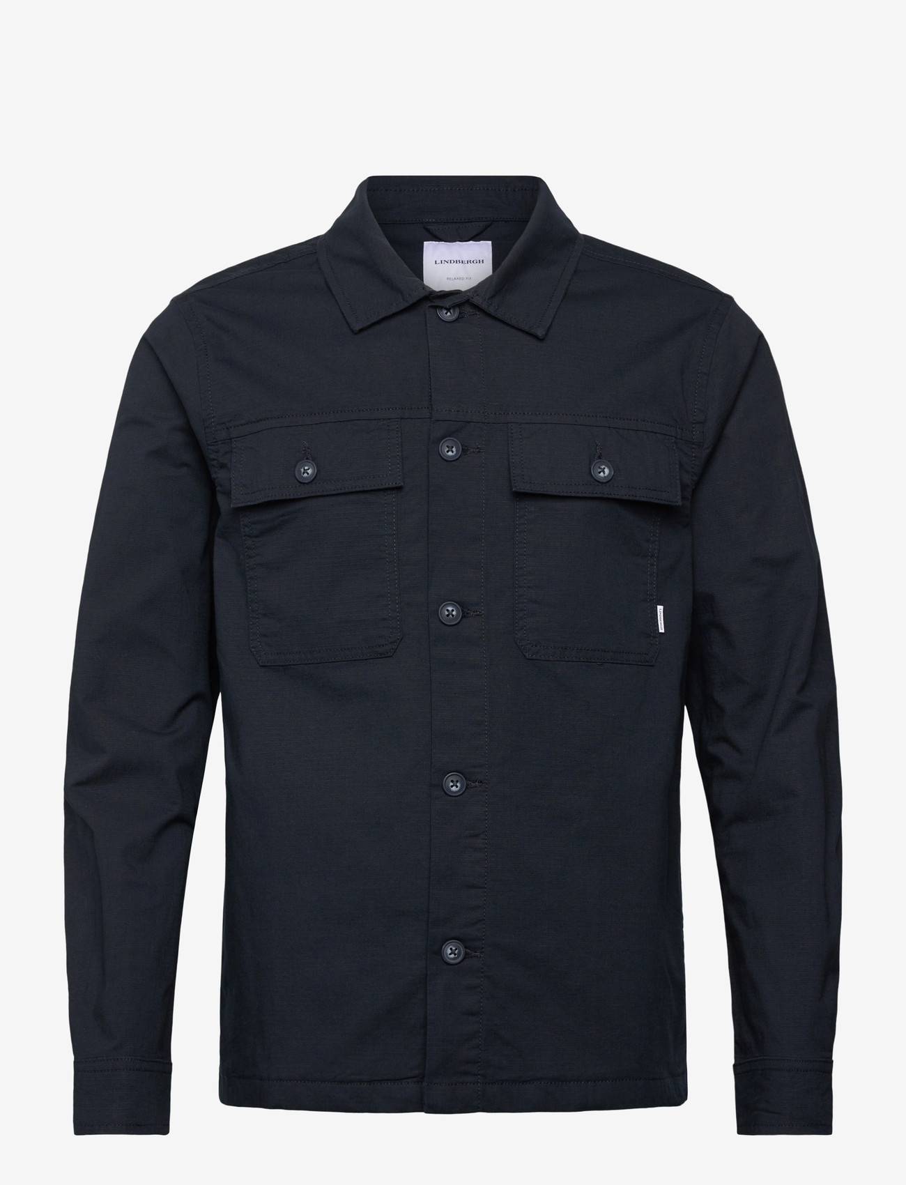 Lindbergh - Rip stop overshirt L/S - kollektioner - navy - 0