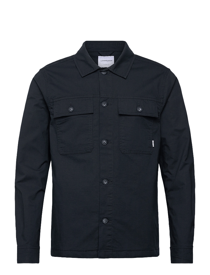 Lindbergh - Rip stop overshirt L/S - kollektioner - navy - 0