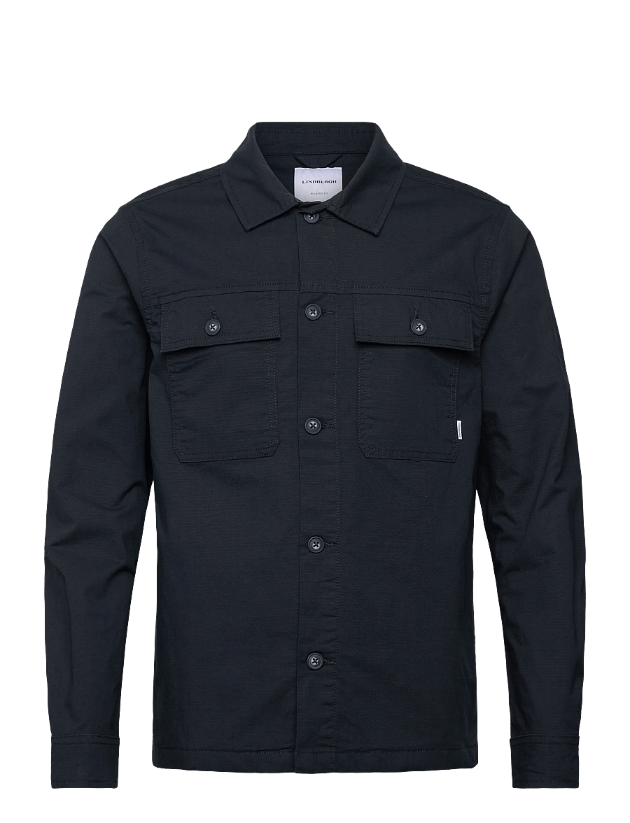 Lindbergh - Rip stop overshirt L/S - collections - navy - 1