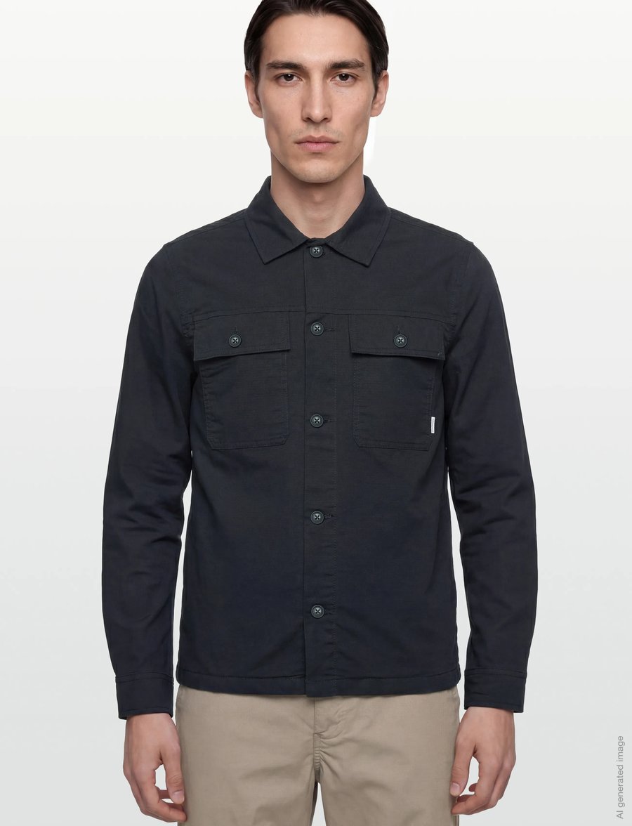 Lindbergh - Rip stop overshirt L/S - collections - navy - 3