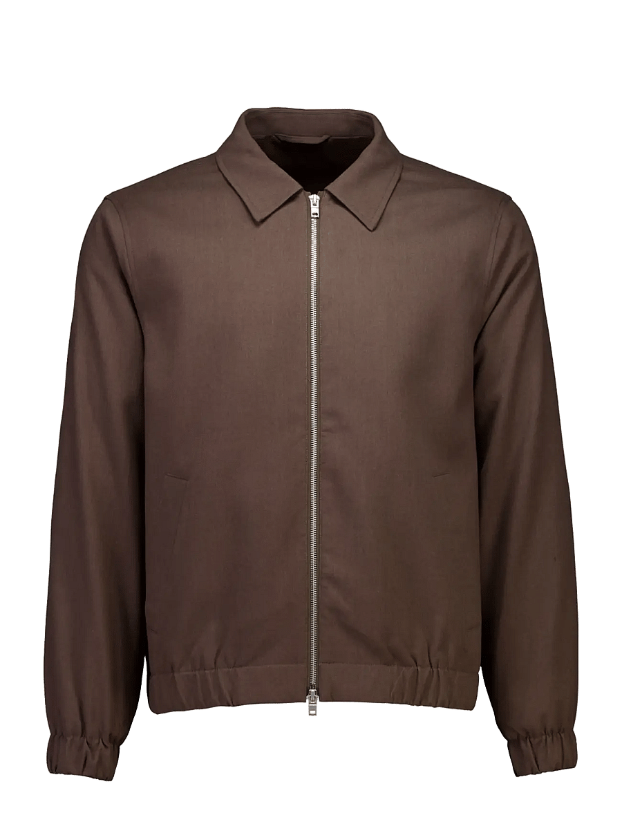 Lindbergh - Lt brushed zip jacket - höstjackor - brown mel - 1