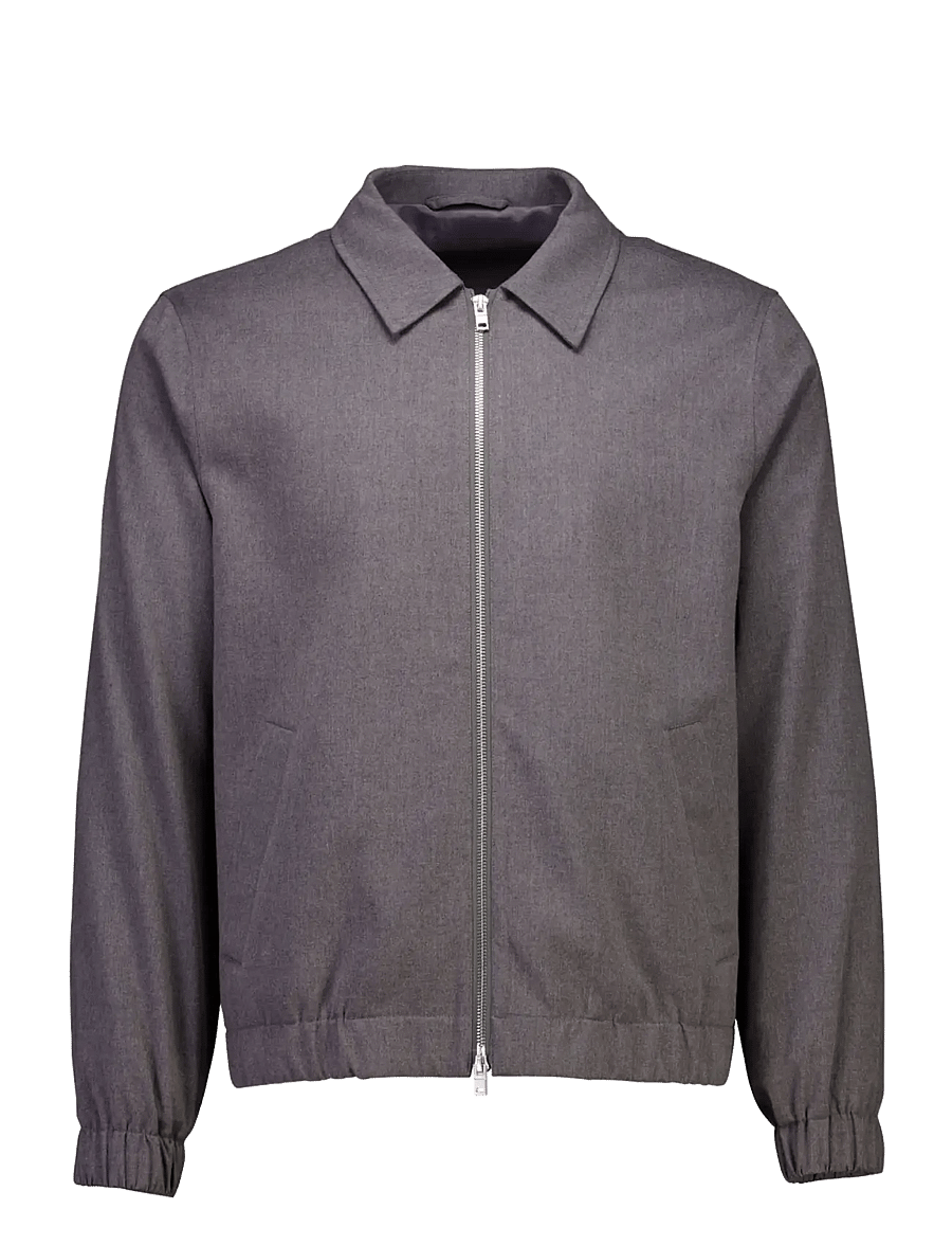 Lindbergh - Lt brushed zip jacket - fall jackets - dk grey mel - 1