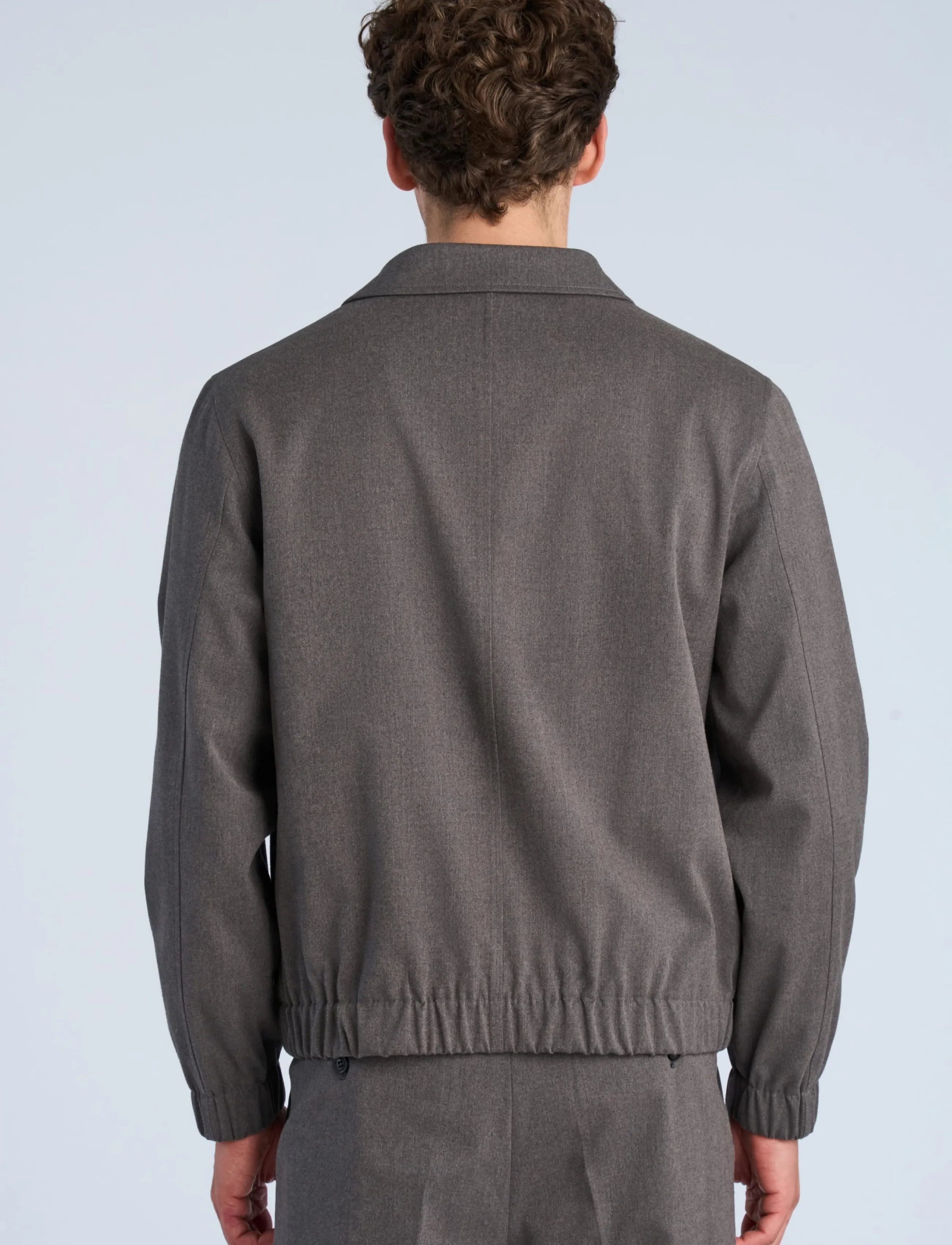 Lindbergh - Lt brushed zip jacket - dk grey mel - 4