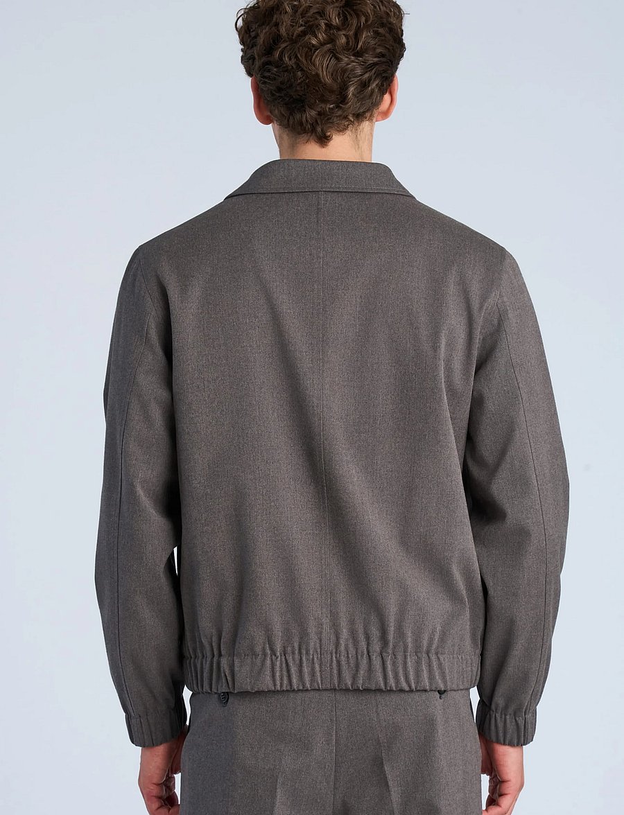 Lindbergh - Lt brushed zip jacket - fall jackets - dk grey mel - 4