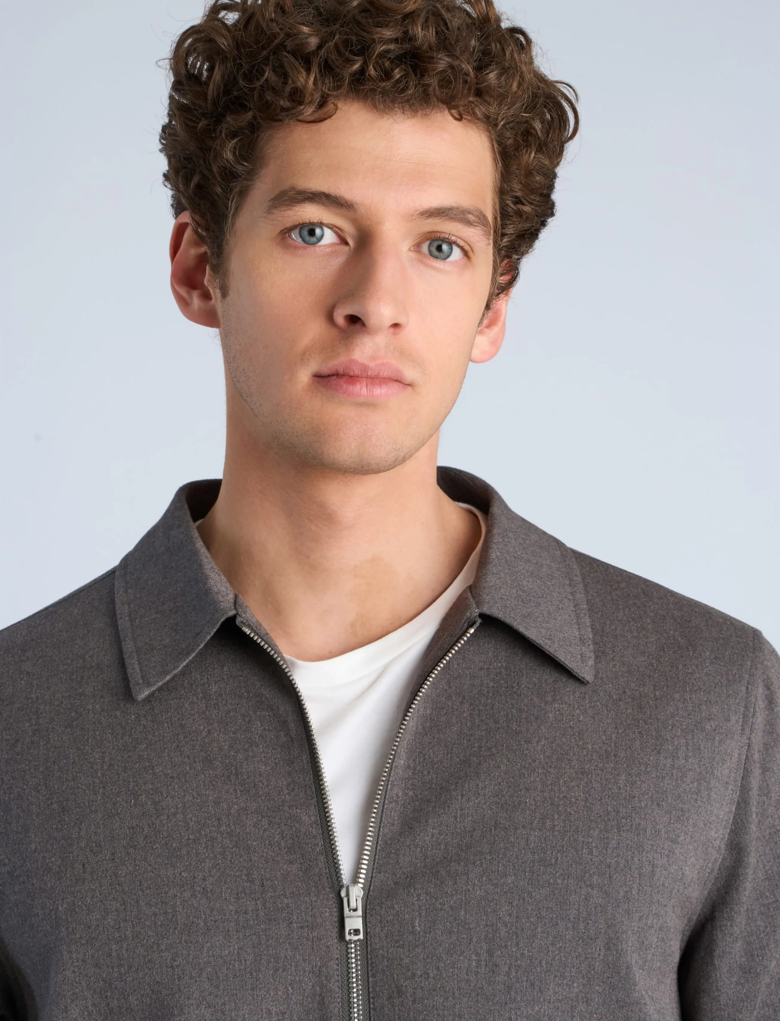 Lindbergh - Lt brushed zip jacket - dk grey mel - 5