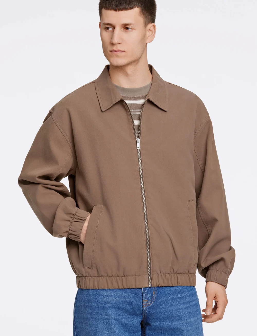 Lindbergh - Zip Through Overshirt - rudeninės striukės - dk stone - 0