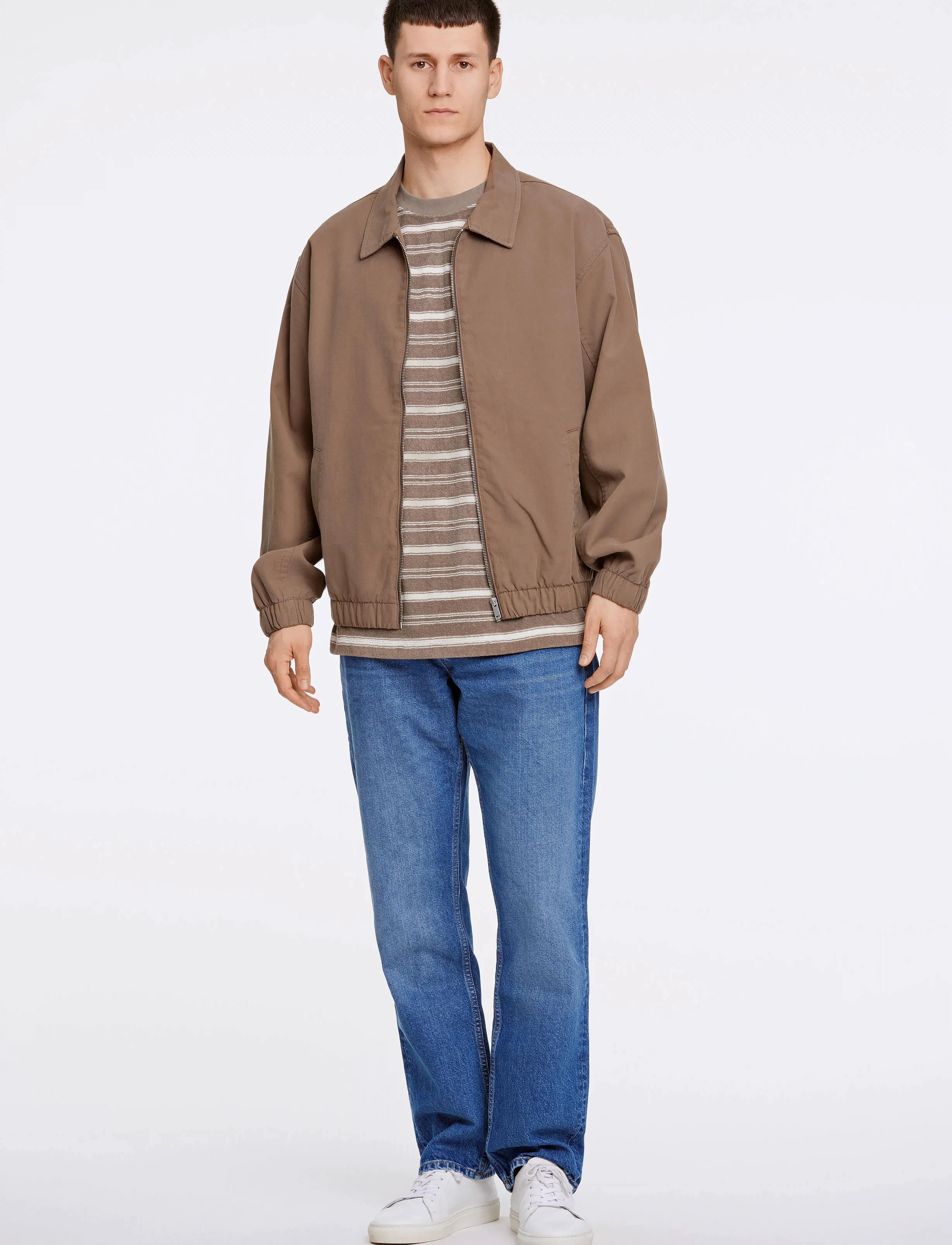 Lindbergh - Zip Through Overshirt - spring jackets - dk stone - 4