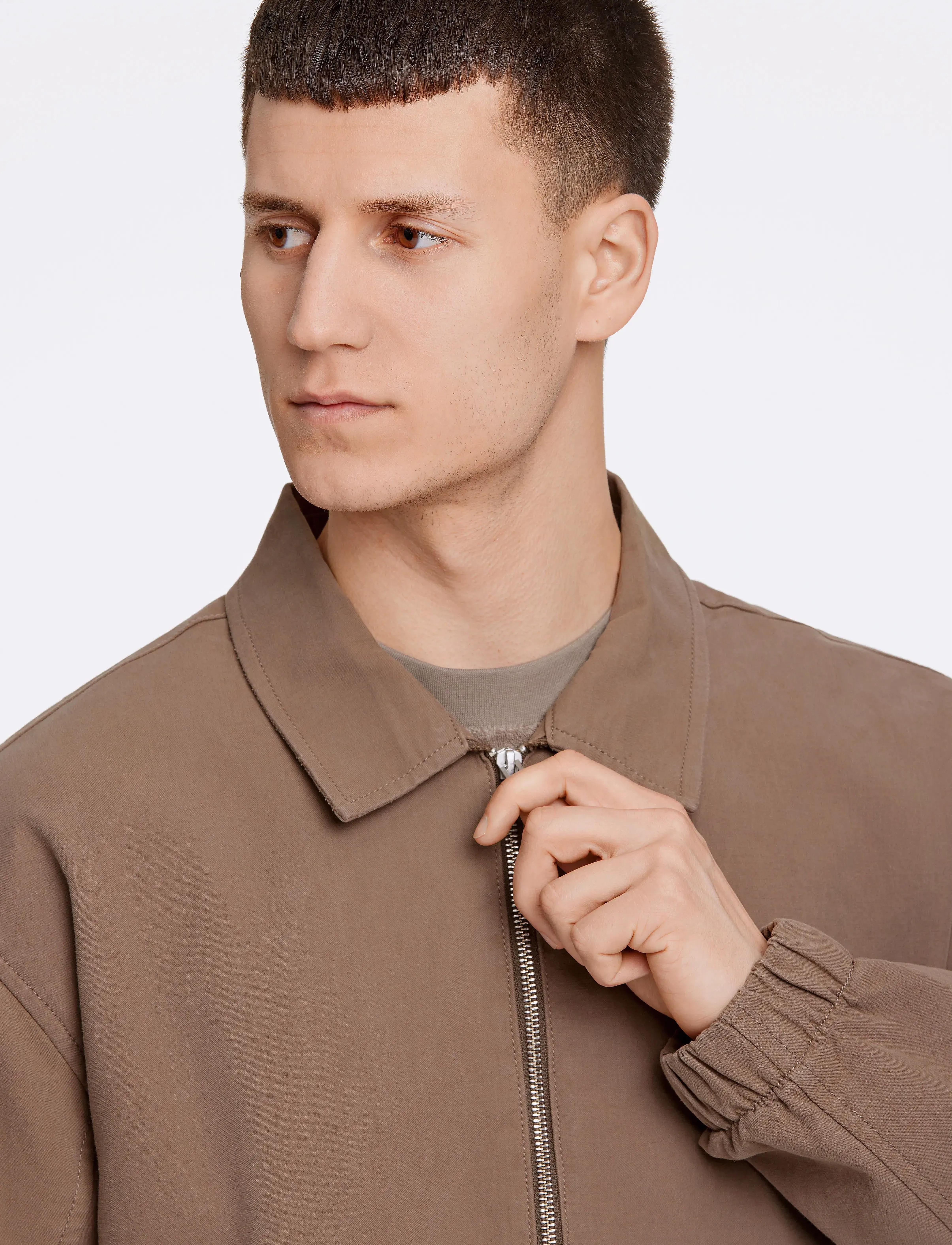 Lindbergh - Zip Through Overshirt - spring jackets - dk stone - 5