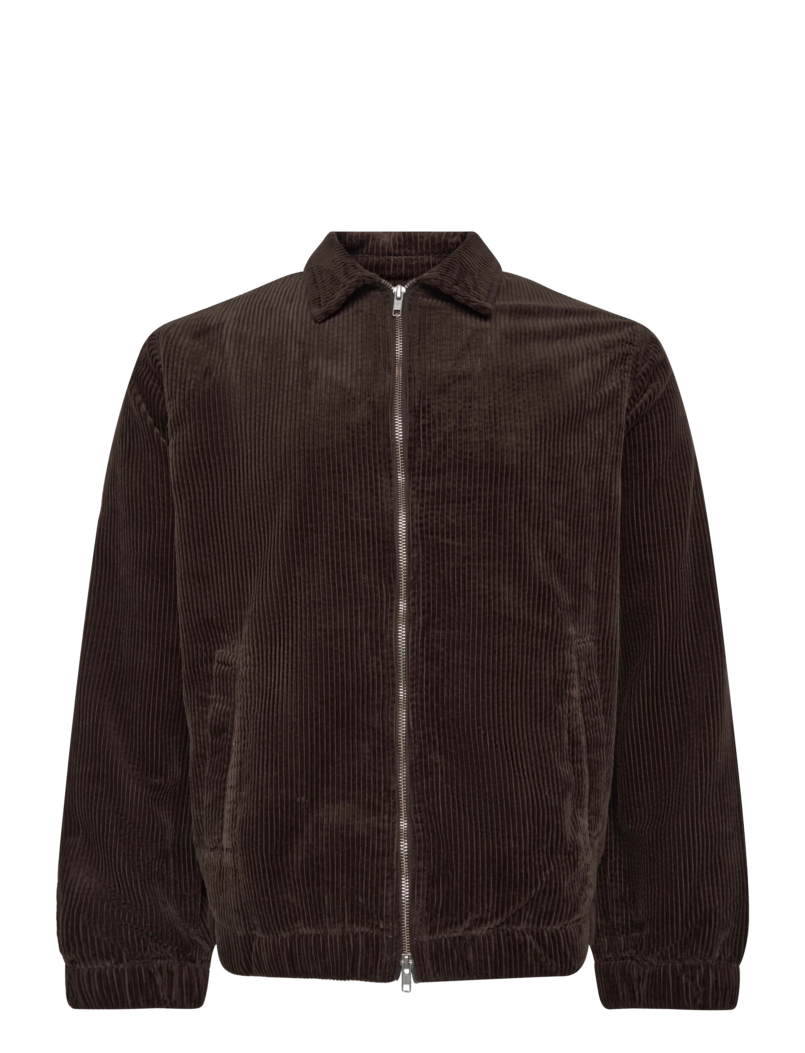 Lindbergh Seersucker corduroy zip through jacket - Bomberjacken - DK BROWN / brown