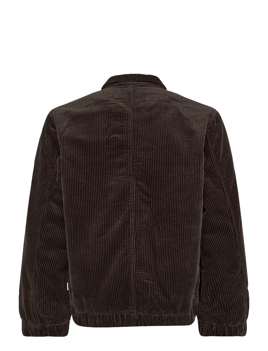 Lindbergh - Seersucker corduroy zip through jacket - herbstjacken - dk brown - 1