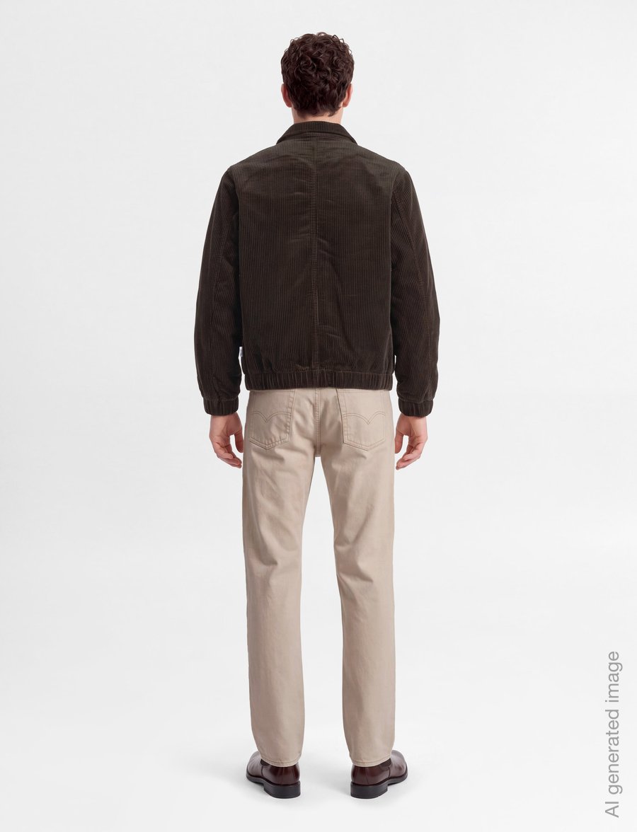 Lindbergh - Seersucker corduroy zip through jacket - Überhemden - dk brown - 4