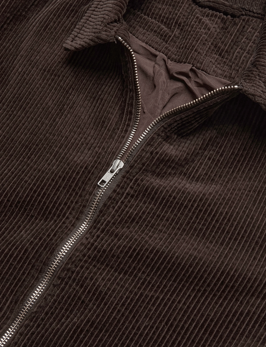 Lindbergh - Seersucker corduroy zip through jacket - herbstjacken - dk brown - 2