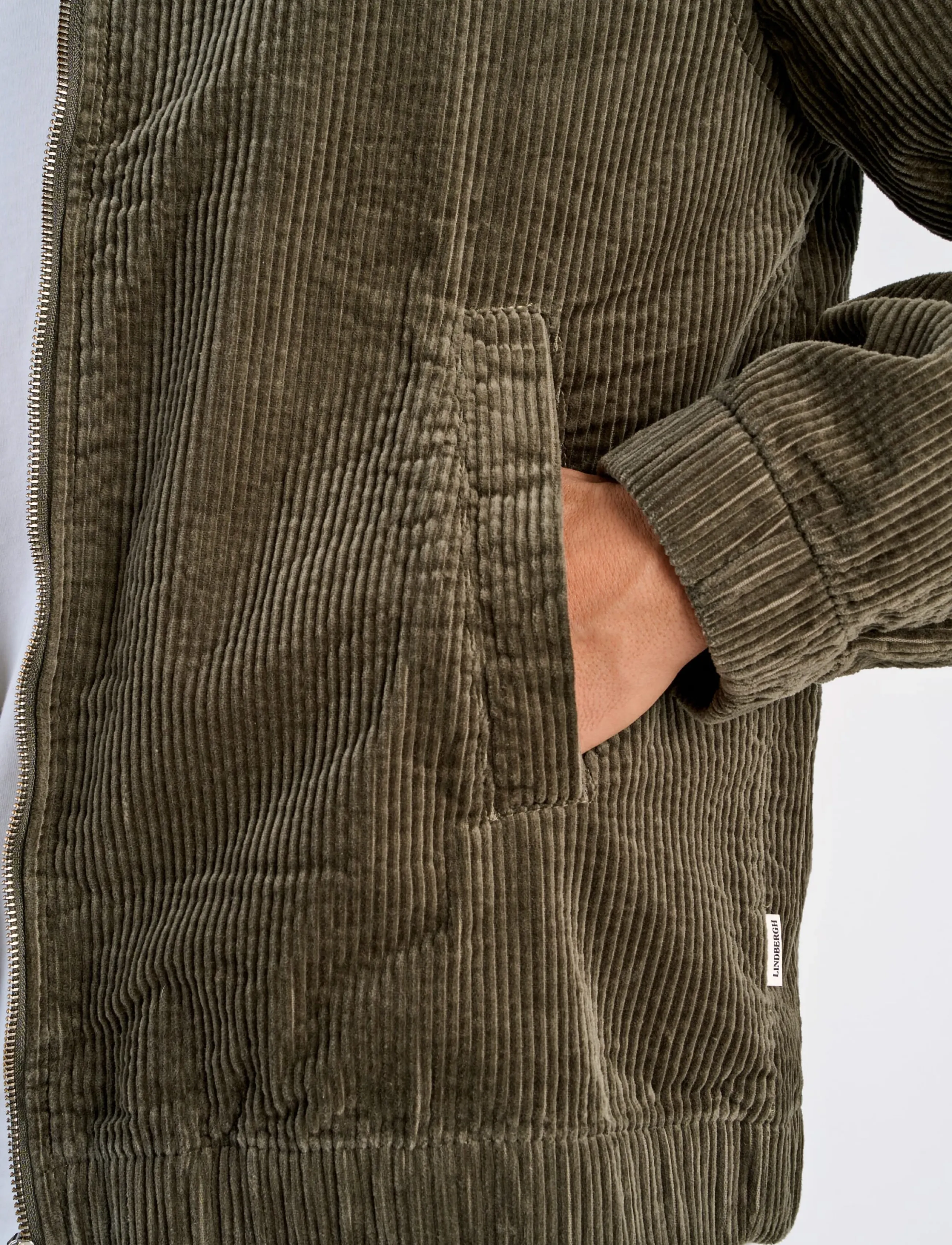 Lindbergh Seersucker Corduroy Zip Through Jacket bomberjackor herr – bild 5
