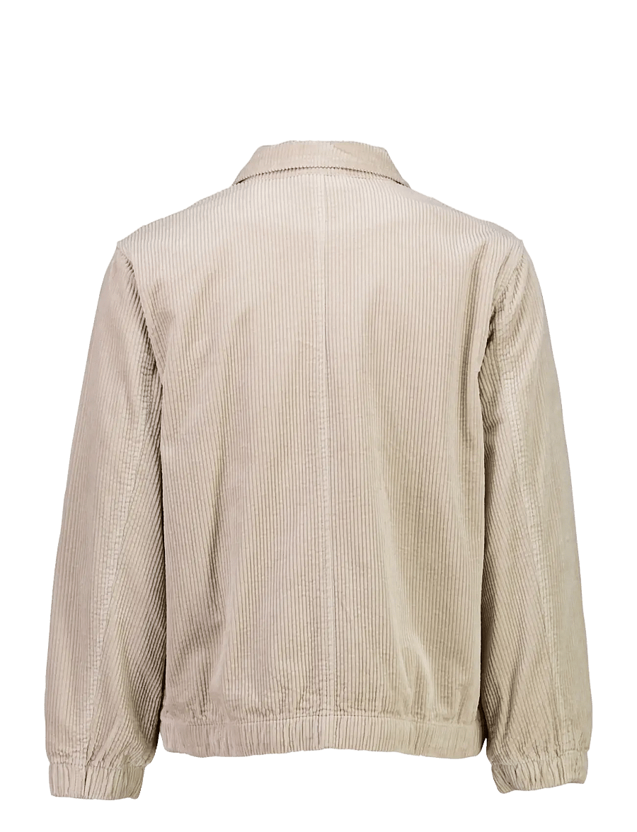 Lindbergh - Seersucker corduroy zip through jacket - höstjackor - lt stone - 2