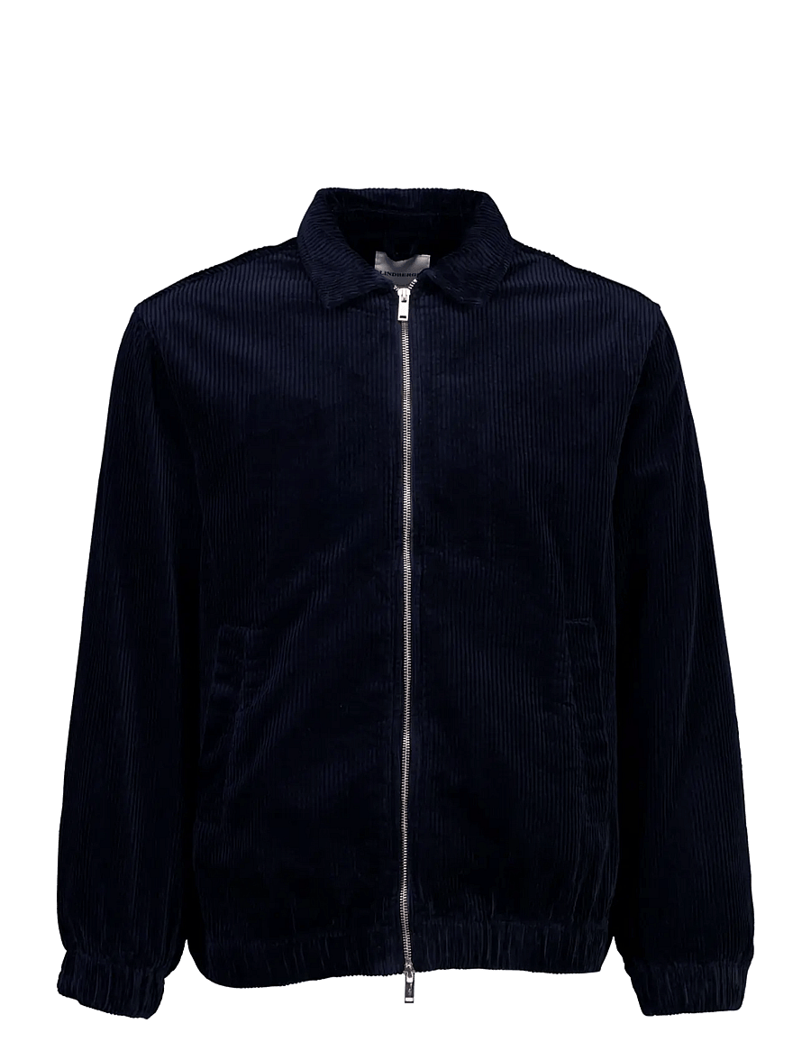 Lindbergh - Seersucker corduroy zip through jacket - höstjackor - navy - 1
