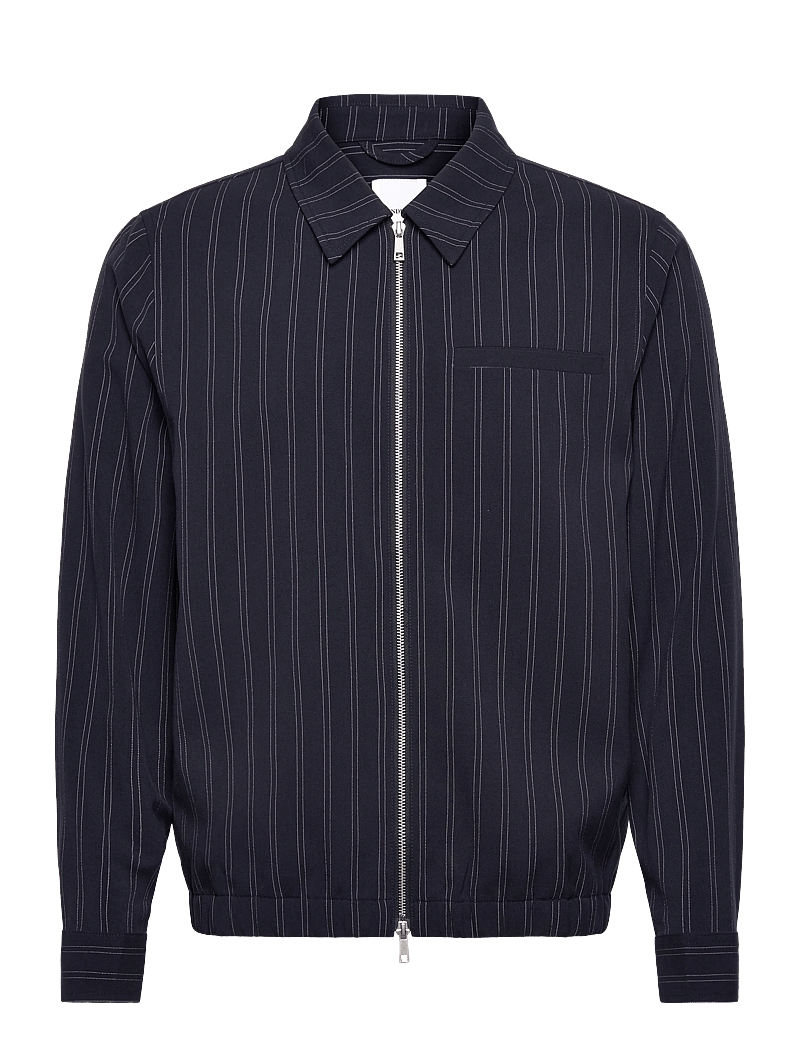 Lindbergh - Superflex pinstriped overshirt - kollektioner - navy - 1