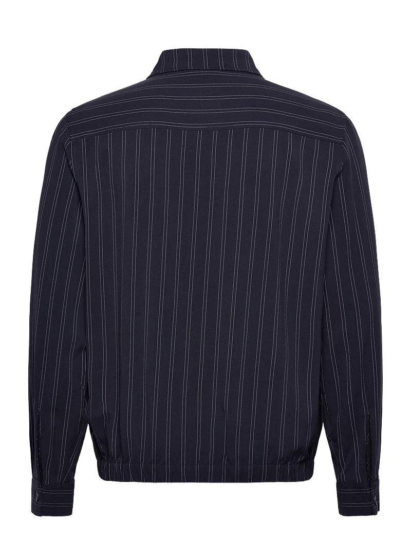 Lindbergh - Superflex pinstriped overshirt - kollektioner - navy - 2