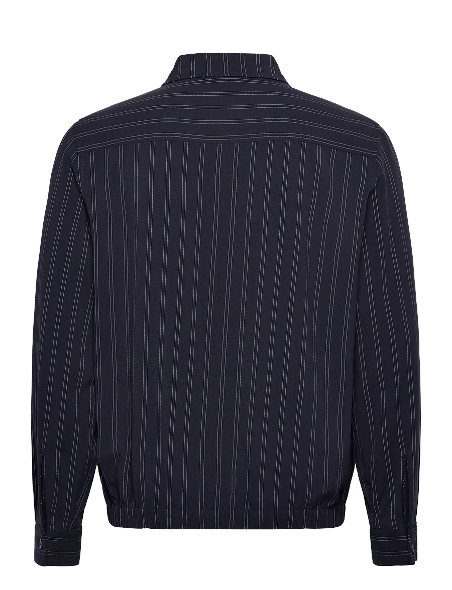 Lindbergh - Superflex pinstriped overshirt - overshirts - navy - 2