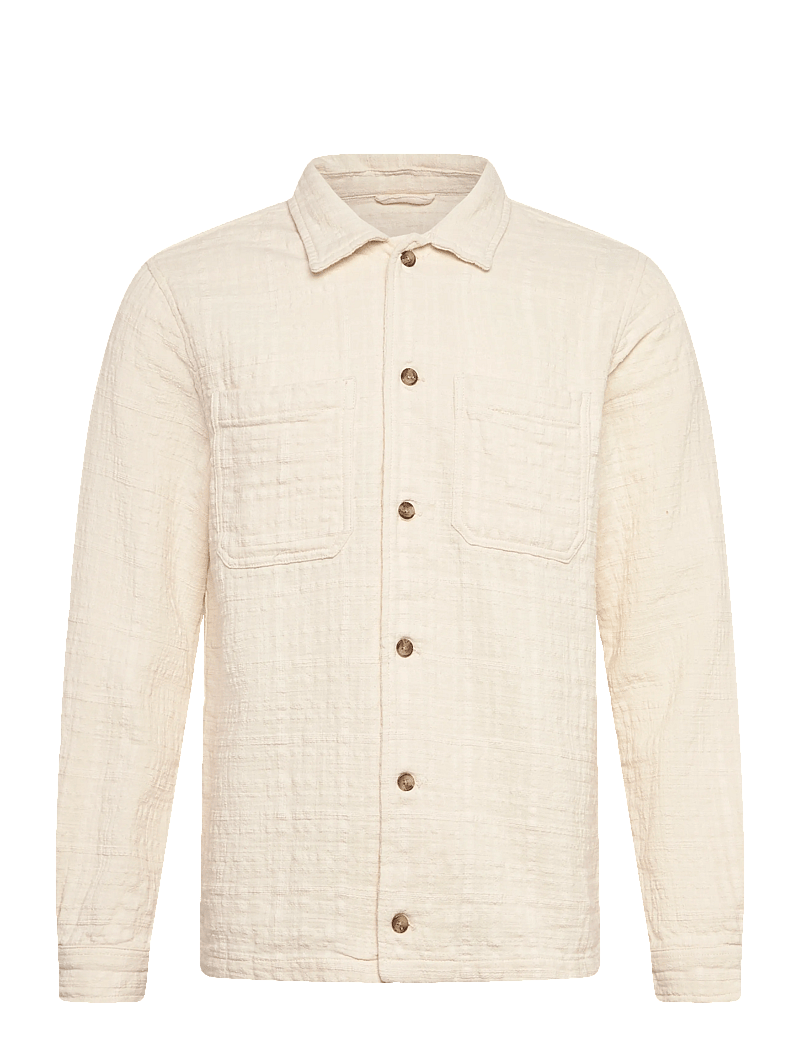 Lindbergh - Jacquard overshirt - spring jackets - off white - 1