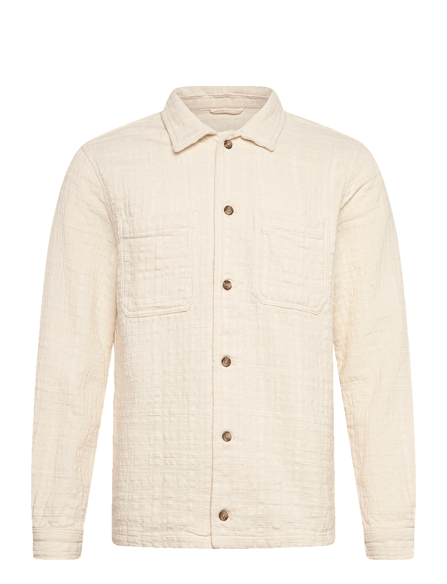 Lindbergh - Jacquard overshirt - vårjakker - off white - 1