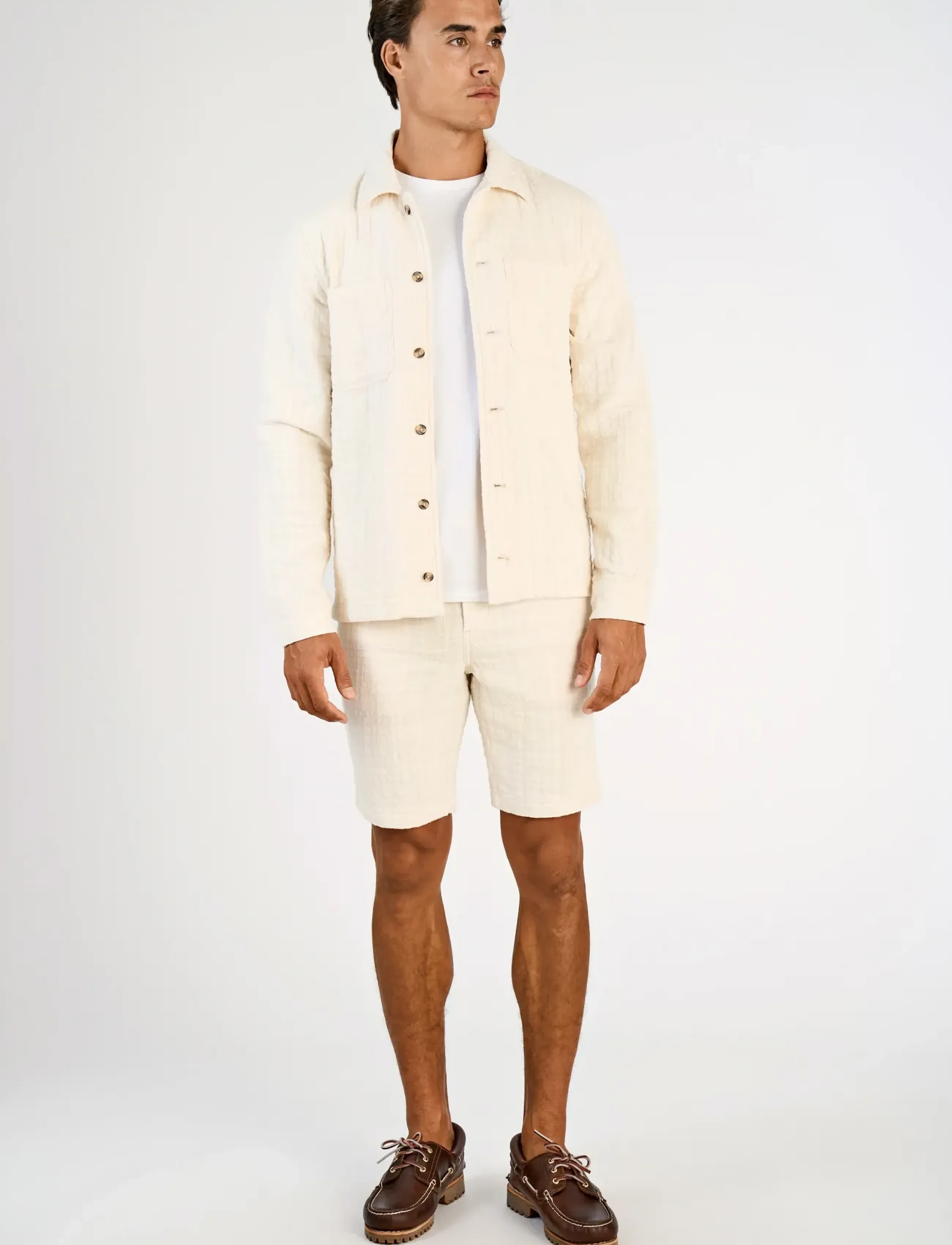 Lindbergh Jacquard overshirt - Näytä kaikki - OFF WHITE / cream