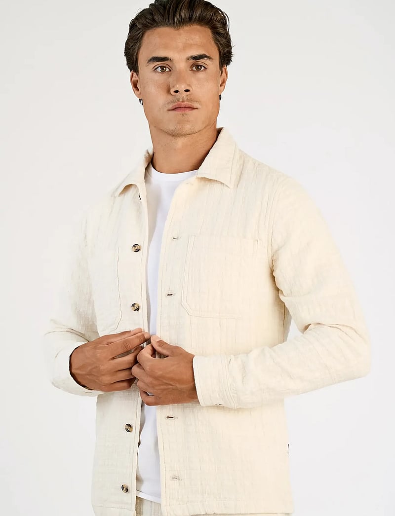 Lindbergh - Jacquard overshirt - spring jackets - off white - 3