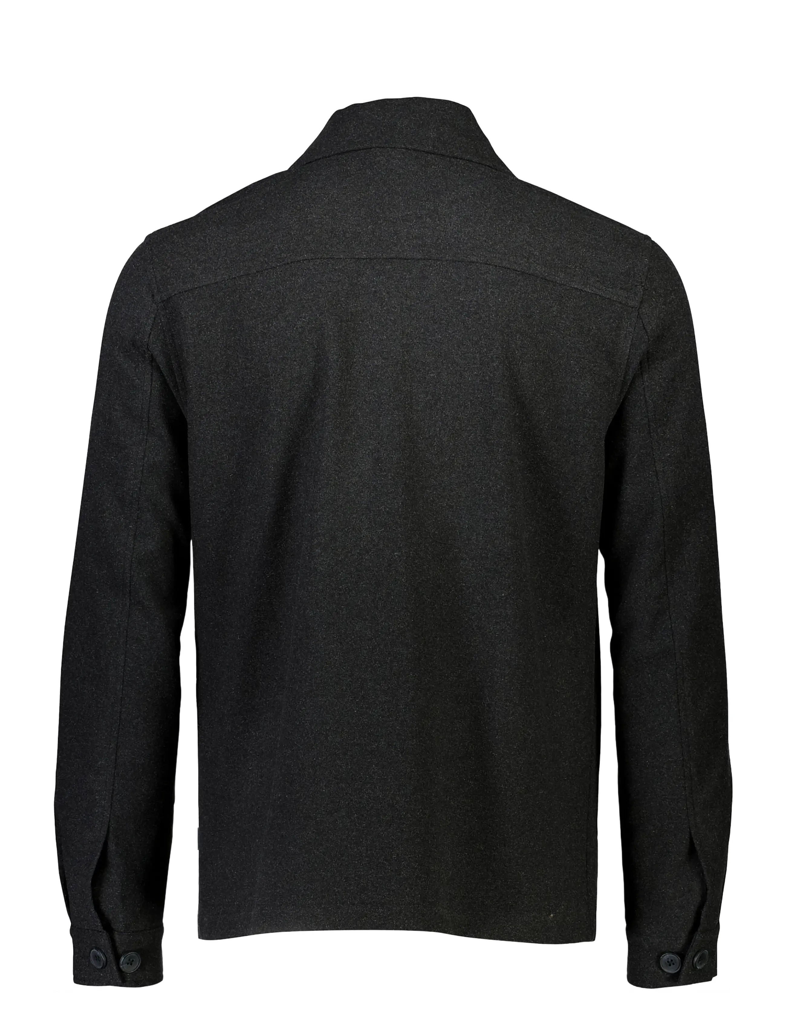 Lindbergh - Flannel wool blend cropped length o - jackets - black mel - 2